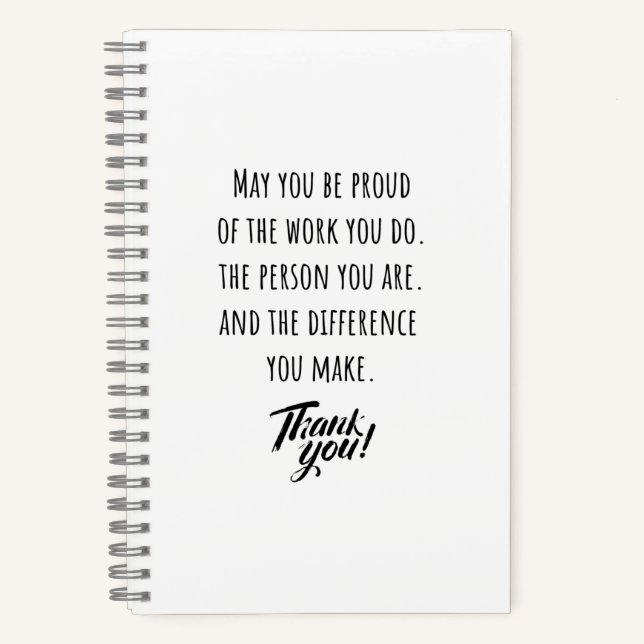 Carnet May you be proud of the work you do (Recto)
