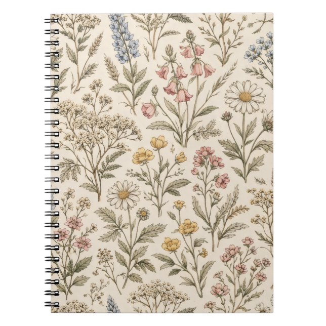 Carnet Meadow Botanica – Vintage Wildflower (Devant)