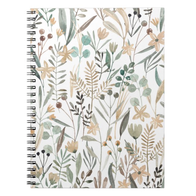 Carnet Meadow Fleurs sauvages : Aquarelle Charme. (Devant)