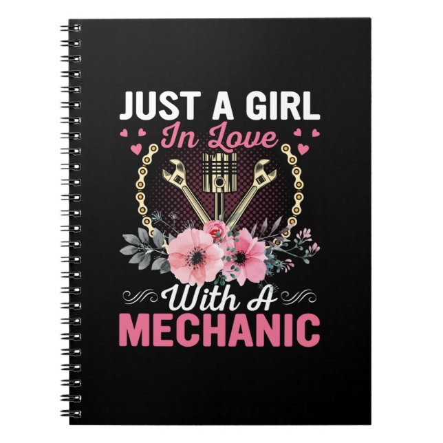 Carnet Mécanique Juste Une Fille Amoureuse Avec Un Mécani (Devant)
