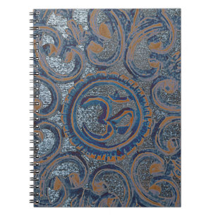 Carnet Médaille de Yoga Zen Bleu OM Aum Mantra Ajna