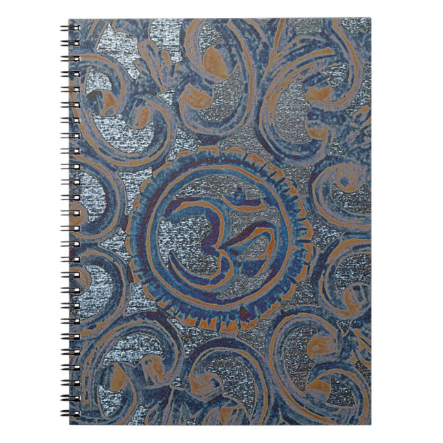 Carnet Médaille de Yoga Zen Bleu OM Aum Mantra Ajna (Devant)