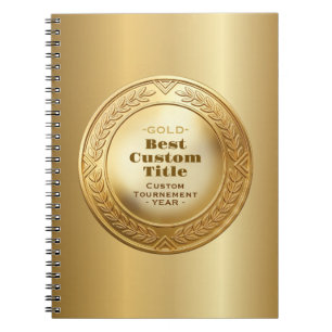 Carnet Médaille d'or réaliste 3D personnalisable et modif