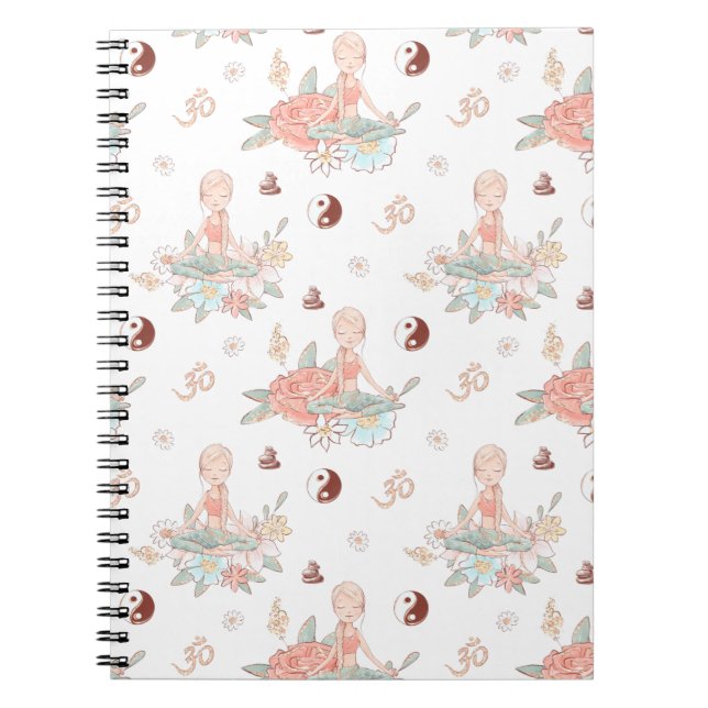 Carnet Médaille Zen Yoga Lotus Namaste Pastel (Devant)