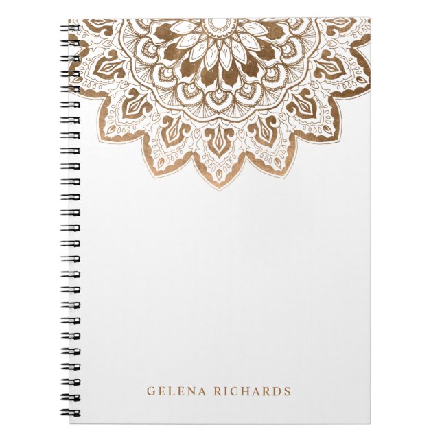 Carnet Médaillon d'or Shimmer Mandala (Devant)