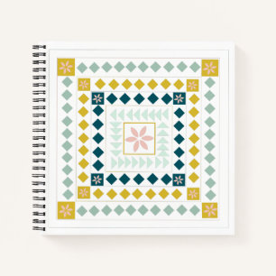 Carnet Médaillon géométrique moderne coloré Design d'