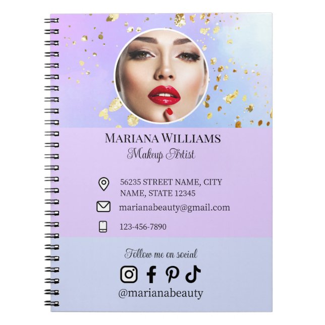 Carnet médias sociaux photo petite entreprise beauté viol (Devant)