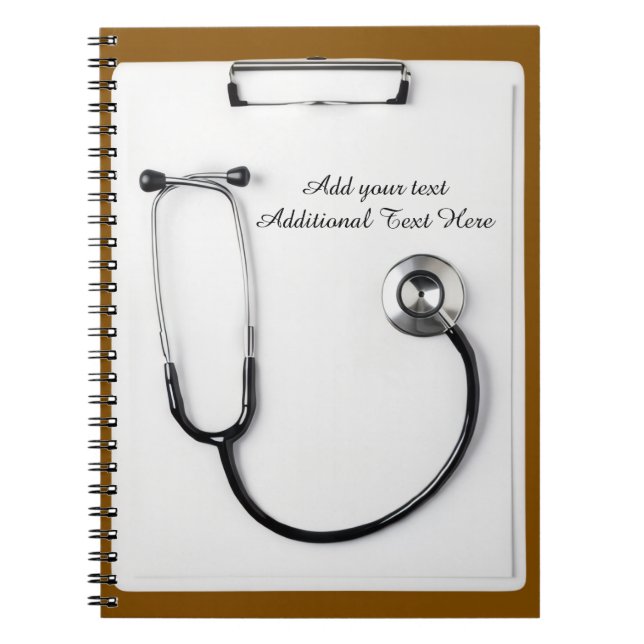 Carnet Medical Brown Stethoscope Logo clipboard (Devant)