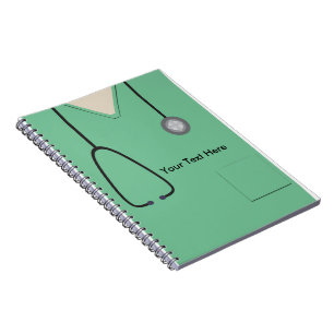 Carnet Médicale Scrubs Doctor Nurse Light Green Notebook