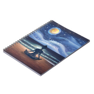 Carnet Méditation Yoga paisible Lune Sky Ocean Beach