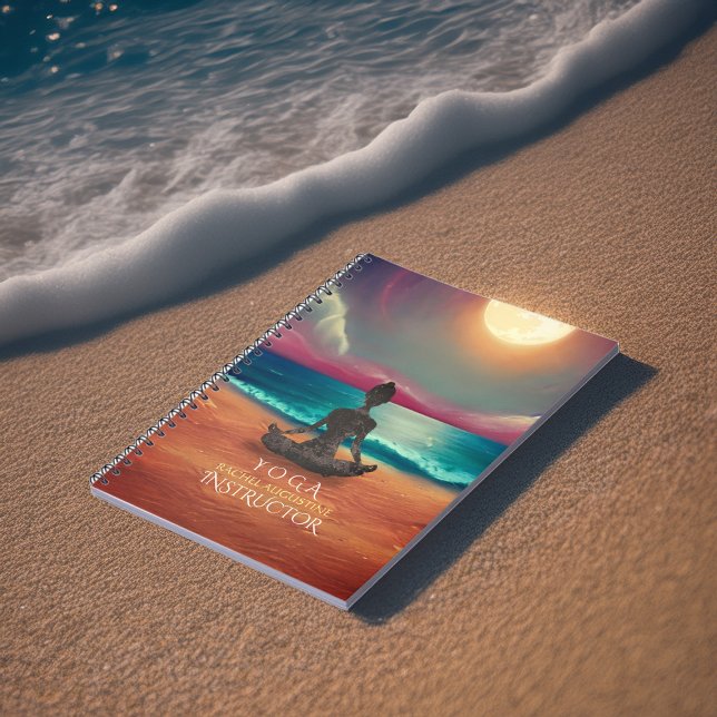 Carnet Méditation Yoga paisible Lune Sky Ocean Beach (Créateur téléchargé)
