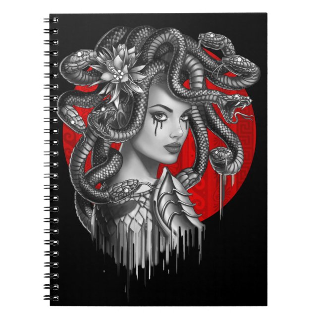 Carnet MEDUSA - Tatouage de la tête de serpent du mythe g (Devant)