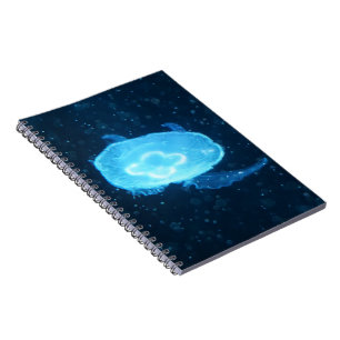 Carnet Méduse bleue nageante