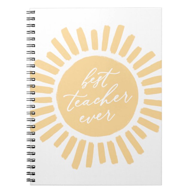 Carnet Meilleur enseignant jamais Sunshine Appréciation d (Devant)
