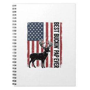 Carnet Meilleur Pap Buckin Ever Drapeau de Cerf Vintage V