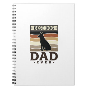 Carnet Meilleur papa chien de tous les temps Design vinta
