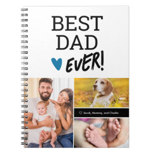 Carnet Meilleur papa Ever 3 photos personnalisables