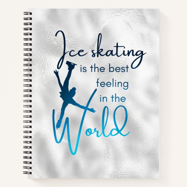Carnet Meilleur sentiment - Patinage sur glace bleu dégra (Devant)