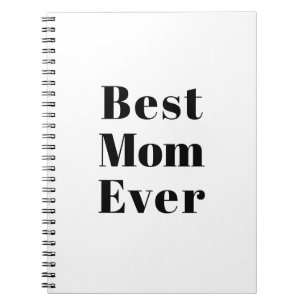 Carnet Meilleure maman jamais blanc noir moderne typograp