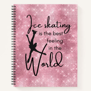 Carnet Meilleure sensation - Patinage artistique rose plu