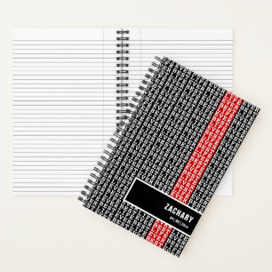 Carnet Meilleure vie personnalisée Jamais Noir Blanc Roug