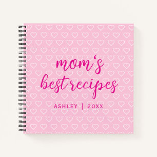 Carnet Meilleures recettes de Maman mignonne Motif Coeur 