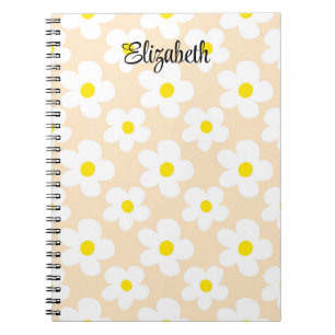 Carnet Mélange pêcher les marguerites rétro
