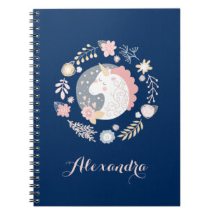 Carnet Mélange Whimsical Unicorn Wreath de la Marine