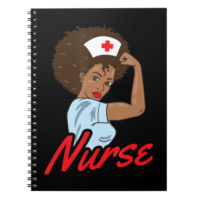Carnet Melanin Black Nurse Vêtements Cadeau Africain Amér (Devant)