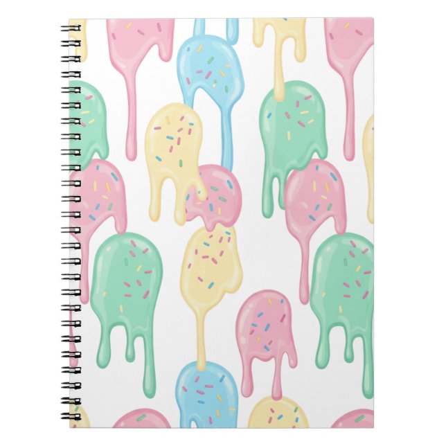 Carnet Melting Ice Cream and Sprinkles Pattern  (Devant)