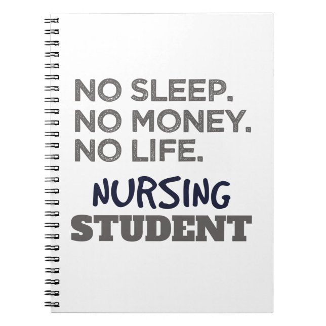 Carnet Mème de l'école infirmière Pas d'argent du sommeil (Devant)