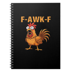 Carnet Meme d'humour drôle de poulet F-Awk-F coq F-Caw-F