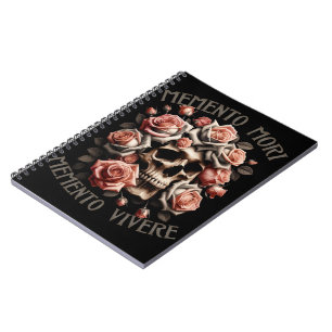 Carnet Memento Mori - Memento Vivere Crâne et Roses