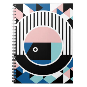 Carnet Memphis abstract poster design. Face geometric mak
