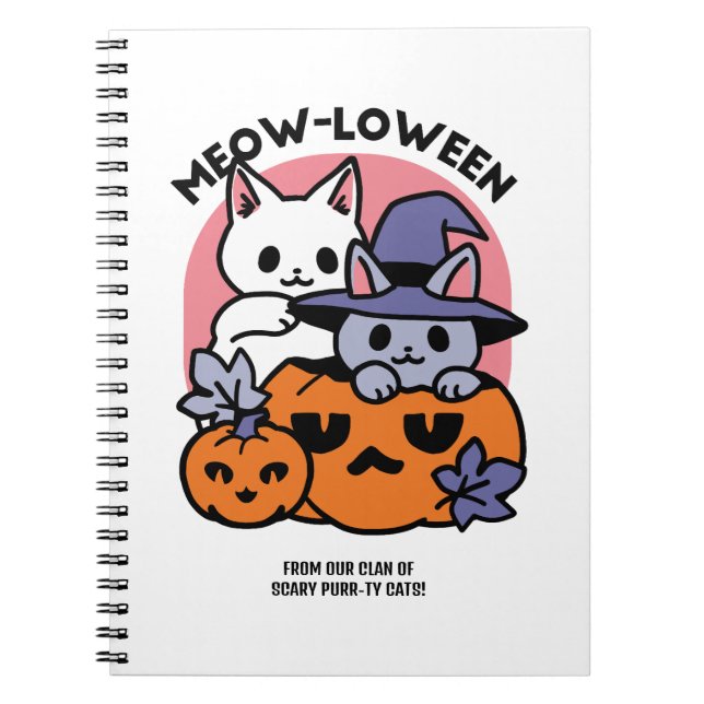 Carnet Meow-Loween - Cute Halloween Conception Chat (Devant)