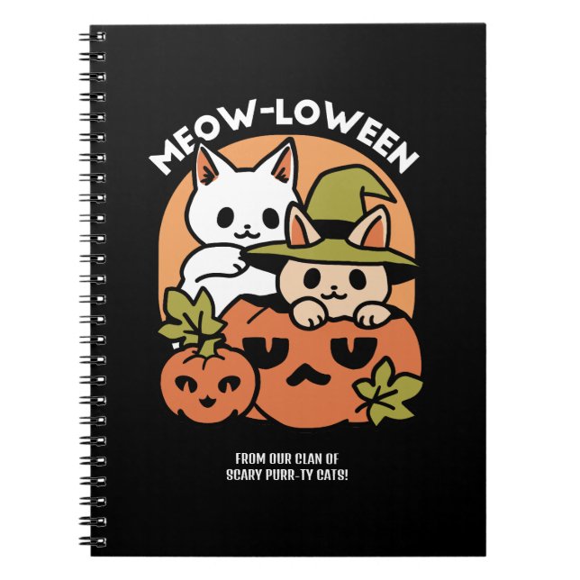 Carnet Meow-Loween - Festive Halloween Conception de chat (Devant)