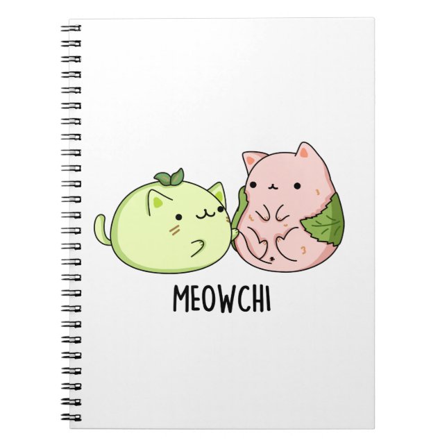 Carnet Meowchi Mochi drôle Pun  (Devant)