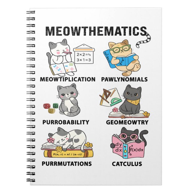 Carnet Meowthematics Blagues de Maths Drôles pour les Amo (Devant)