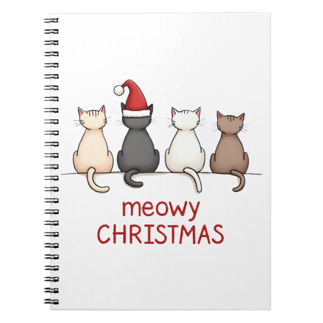 Carnet Meowy Catmas Cat Christmas Cute Kitten Cats Santa  (Devant)