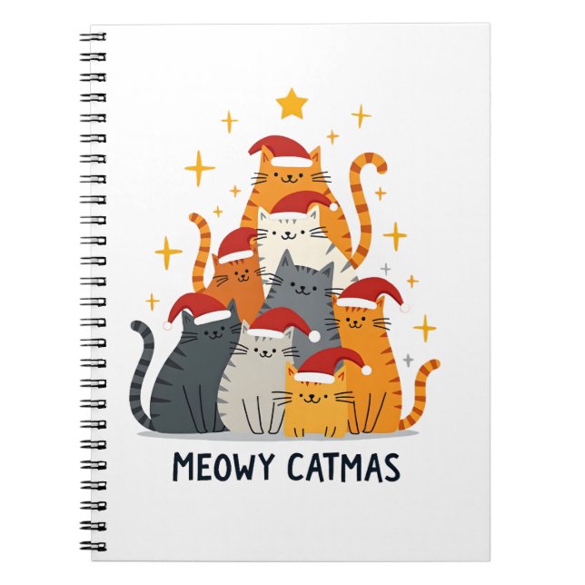 Carnet Meowy Catmas Cat Christmas Tree Xmas (4) (Devant)