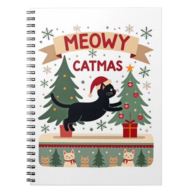 Carnet Meowy Catmas, Ugly Christmas Sweater, Cat Christma (Devant)