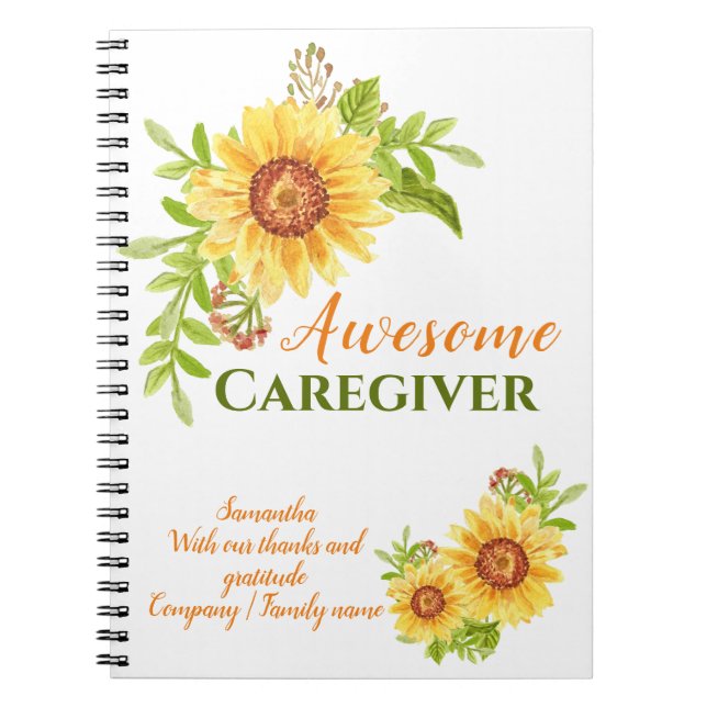 Carnet Merci Aide à la carrière Floral Sunflower Apprécia (Devant)