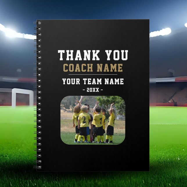 Carnet Merci Coach Nom de l'équipe Photo (Créateur téléchargé)