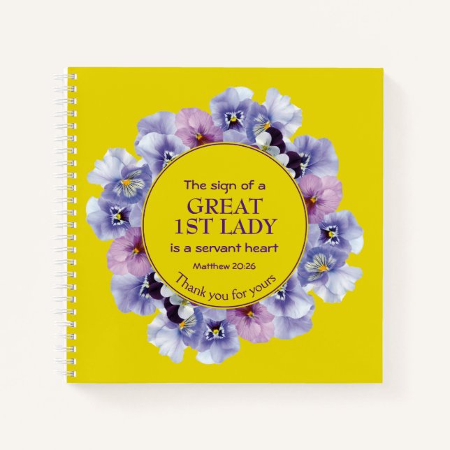 Carnet Merci jaune Pastor Femme 1ère Dame Florale (Devant)