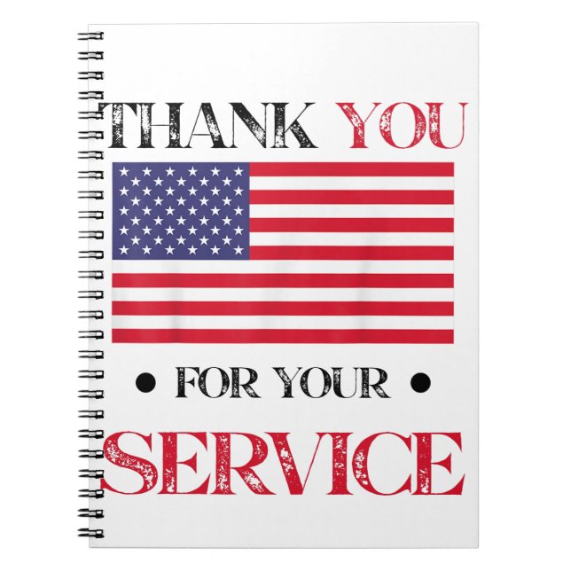 Carnet Merci Pour Votre Service American Flag (Devant)