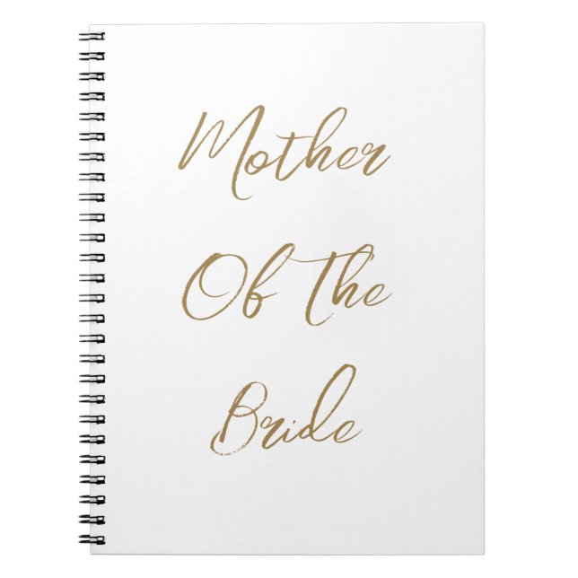 Carnet Mère De La Mariée Mariage Cadeau Faveur Gold Scrip (Devant)