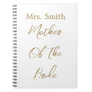 Carnet Mère De La Mariée Mariage Cadeau Favor Blanc Or