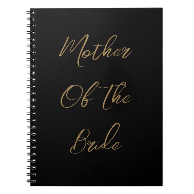 Carnet Mère De La Mariée Mariage Cadeau Favor Gold Black (Devant)