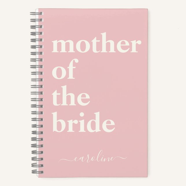 Carnet Mère de la mariée Minimaliste moderne Custom Rose (Recto)