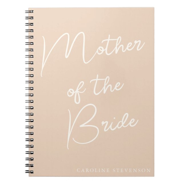 Carnet Mère de la mariée Script moderne Custom Blush (Devant)